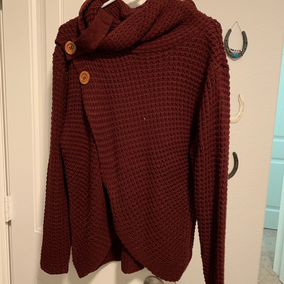 Maroon hooded cardigan - Picture 1 of 1
